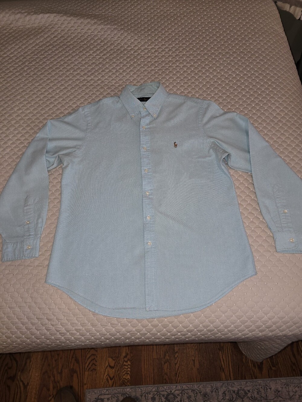 Lg - Ralph Lauren Men's Light Seafoam Blue Button-down Shirt- PRISTINE CONDITION